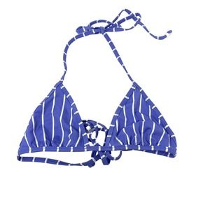 J.Crew Playa String Bikini Top Women's Sz Small Blue White Striped Triangle NEW